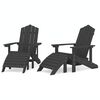 vidaXL Adirondack hagestoler med fotst&oslash;tte 2 stk HDPE antrasitt
