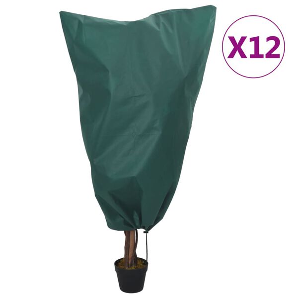 vidaXL Plantefleecetrekk med snor 12 stk 70 g/m&sup2; 0,8x1,2 m