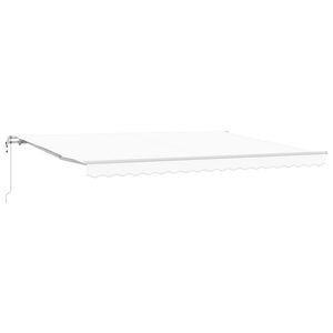 vidaXL Uttrekkbar markise Hvit 450 &times; 300 cm Stoff og Aluminium