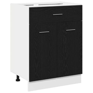 vidaXL Hengende skap Svart Eik 60 x 46 x 81,5 cm Konstruert tre