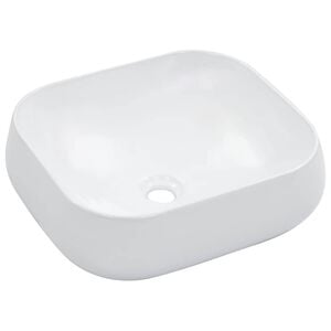 vidaXL Vask 44,5x39,5x14,5 cm keramikk hvit