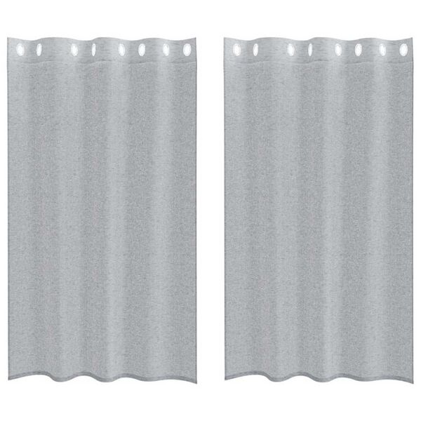 vidaXL Voile Gardin med gardiner 2 pcs M&oslash;rkegr&aring; 175 x 140 cm Polyester