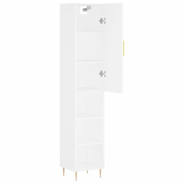 vidaXL Highboard hvit 34,5x34x180 cm konstruert tre
