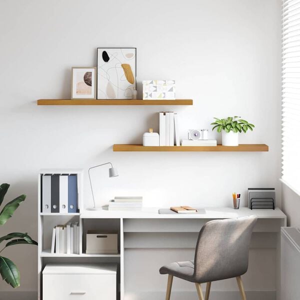 vidaXL Vegghylle 2 pcs Beige 120 x 23,5 x 4 cm Konstruert tre