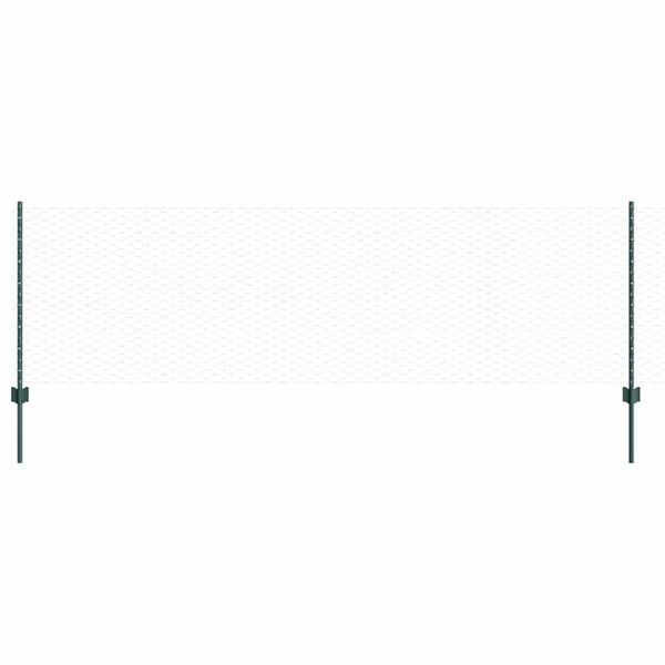 vidaXL Gjerde med stolpe grønn 0,8 x 50 m Stål og PVC