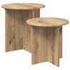 vidaXL Sidebordssett 2 stk. Artisan eik &Oslash; 45 x 45 cm Konstruert tre