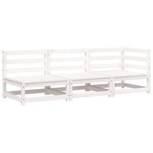 vidaXL Hagebenk 3-seters hvit heltre furu
