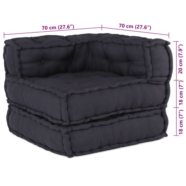 vidaXL Modulsofa 2 pcs Antrasitt 140 x 70 x 56 cm stoff