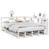 vidaXL Seng med bokhylle uten madrass hvit 150x200 cm heltre furu