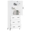 vidaXL Highboard hvit 69,5x34x180 cm konstruert tre