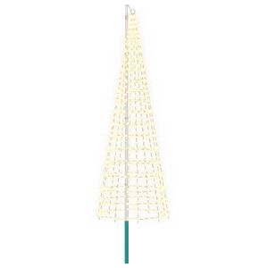 vidaXL Juletrebelysning med spyd og flaggstang 300 cm 550 LED-lys