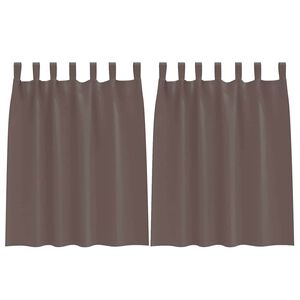 vidaXL M&oslash;rkleggende Gardiner med Ringer 2 stk. M&oslash;rk brun 140 x 140 cm