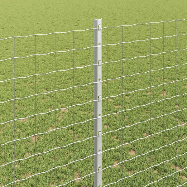 vidaXL Gjerdepåle 44 pcs sølv 180 cm Stål