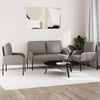 vidaXL Sofasett med pute 3 pcs Gr&aring;brun 115 x 56 x 80 cm Kryssfin&eacute;r