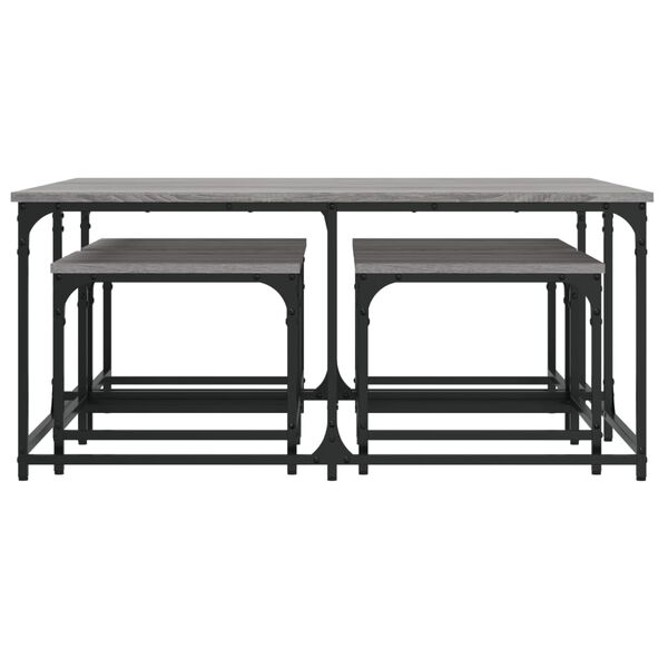 vidaXL Stablebare salongbord 5 stk gr&aring; sonoma konstruert tre