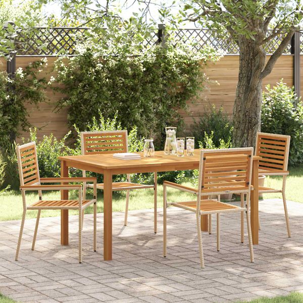 vidaXL Hage Spisegruppe 5 pcs Beige Poly rattan