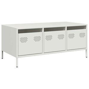 vidaXL Salongbord hvit 101,5x50x43,5 cm kaldvalset st&aring;l