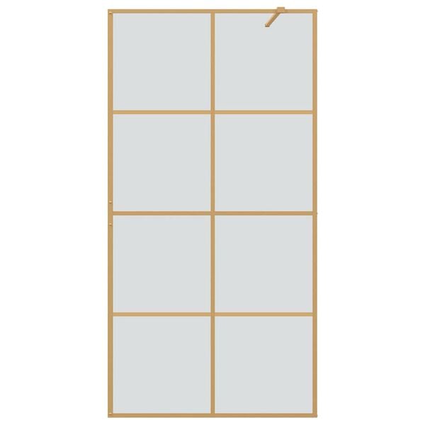 vidaXL Walk-in Dusjvegg Gull 100 x 195 cm herdet glass