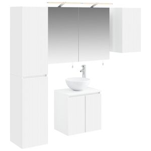 vidaXL Baderomsskapsett 5 pcs Hvit 50 x 14,5 x 70 cm Konstruert tre