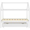 vidaXL Ramme for barneseng med skuff heltre furu hvit 80x160 cm