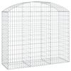 vidaXL Gabionkurv buet 150x50x120/140 cm galvanisert jern