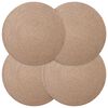 vidaXL Jute Placemets 4 pcs Naturlig &Oslash; 30 cm 100% Tossa Jute