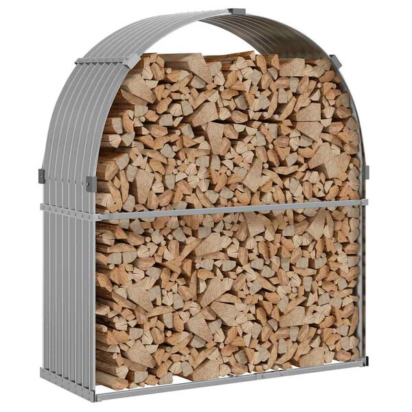 vidaXL Vedholder lysegrå 120x45x140 cm galvanisert stål