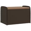 vidaXL Oppbevaringsbenk med pute brun 80x51x52 cm polyrotting