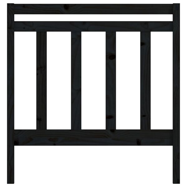vidaXL Sengegavl svart 96x4x100 cm heltre furu
