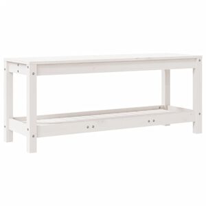 vidaXL Hagebenk hvit 108x35x45 cm heltre furu