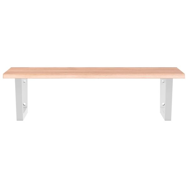 vidaXL Servanthylle veggmontert st&aring;l og heltre eik