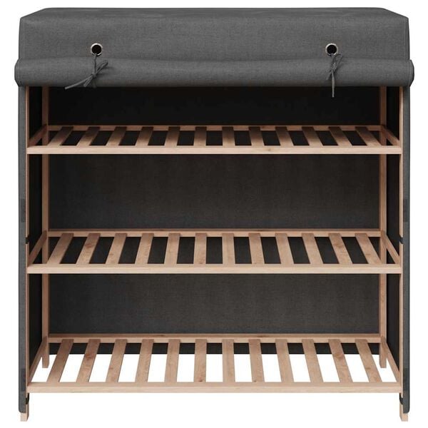 vidaXL Skoskap med trekk gr&aring; 79x40x80 cm stoff