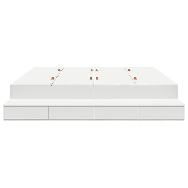 vidaXL Seng med lagring med skuff Hvit 180 cm Konstruert tre