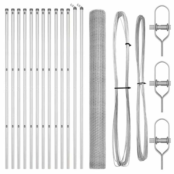 vidaXL Gjerdep&aring;le s&oslash;lv 25 x 1,6 m (25 mm netting) St&aring;l