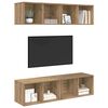 vidaXL TV-benksett 4 pcs Artisan Eik 37 x 37 x 72 cm Konstruert tre