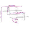 vidaXL Vegghylle gammelt tre 124,5x18x60,5 cm konstruert tre