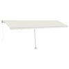 vidaXL Manuell markise med solcelle-LED 6 x 3 m Krem 100% Polyester