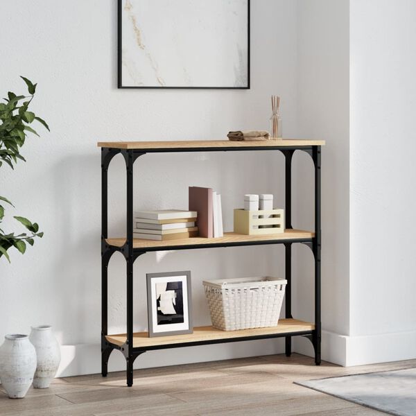 vidaXL Konsollbord Sonoma eik 75x22,5x75 cm konstruert tre