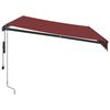 vidaXL Automatisk uttrekkbar markise med LED burgunder 350x250 cm