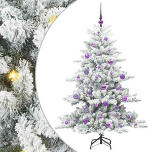 vidaXL Kunstig sammensatt juletre med 150 LED Hvit 150 cm PVC og st&aring;l