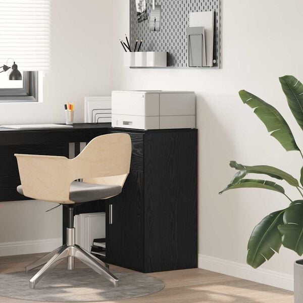 vidaXL Serviesskap med skuff Svart Eik 38 x 34 x 75 cm