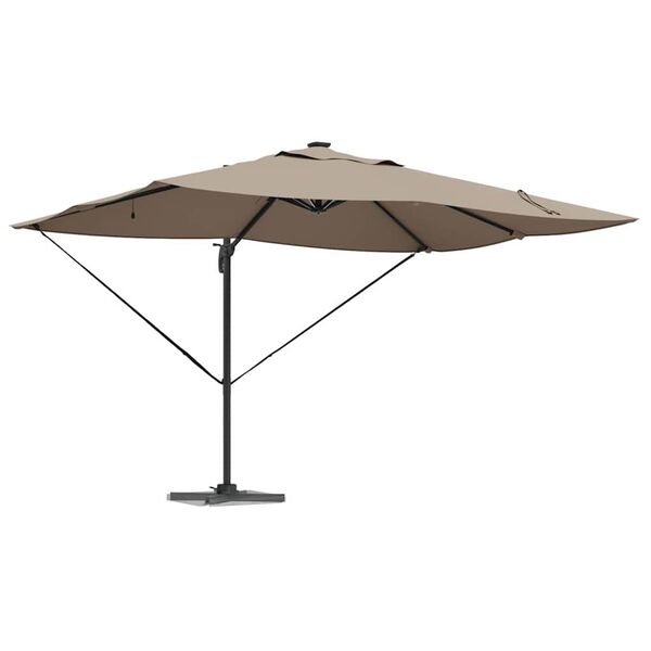 vidaXL Kipp Roma Parasol med lås Gråbrun og Svart 352 x 251 x 265 cm