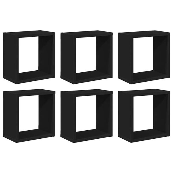 vidaXL Vegghyller kubeformet 6 stk svart 26x15x26 cm
