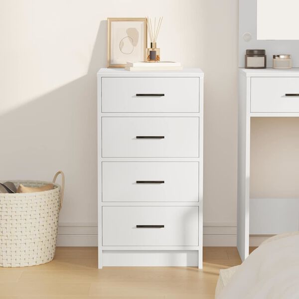 vidaXL Serviesskap med skuff Hvit 40 x 41 x 75 cm Konstruert tre