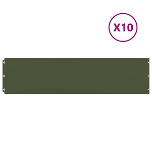 vidaXL Gjerdekant 10 stk. 25 x 103 cm Kaldvalsest&aring;l Olivengr&oslash;nn