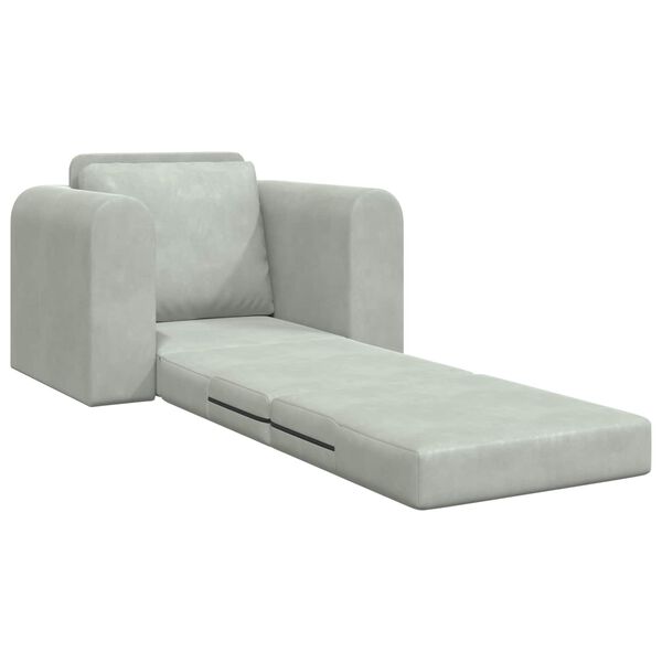 vidaXL Sammenleggbar Sofa seng Lysegr&aring; 98 x 71 x 83 cm Fl&oslash;yel