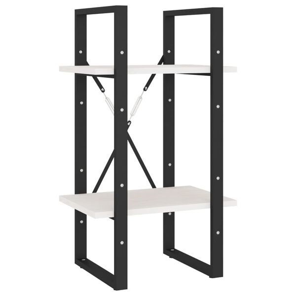 vidaXL Bokhylle 5 etasjer hvit 40x30x175 cm heltre furu