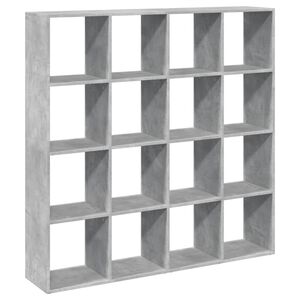 vidaXL Bokhylle betonggr&aring; 137,5x29x137,5 cm konstruert tre