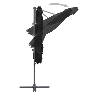 vidaXL Hengeparasoll med stålstang 250x250 cm svart