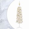 vidaXL Kunstig smalt juletre med julekuler 150 cm 150 LED-lys Varmhvit